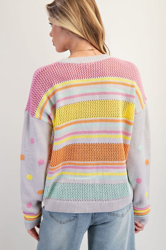 Multi-Color Thread Pullover