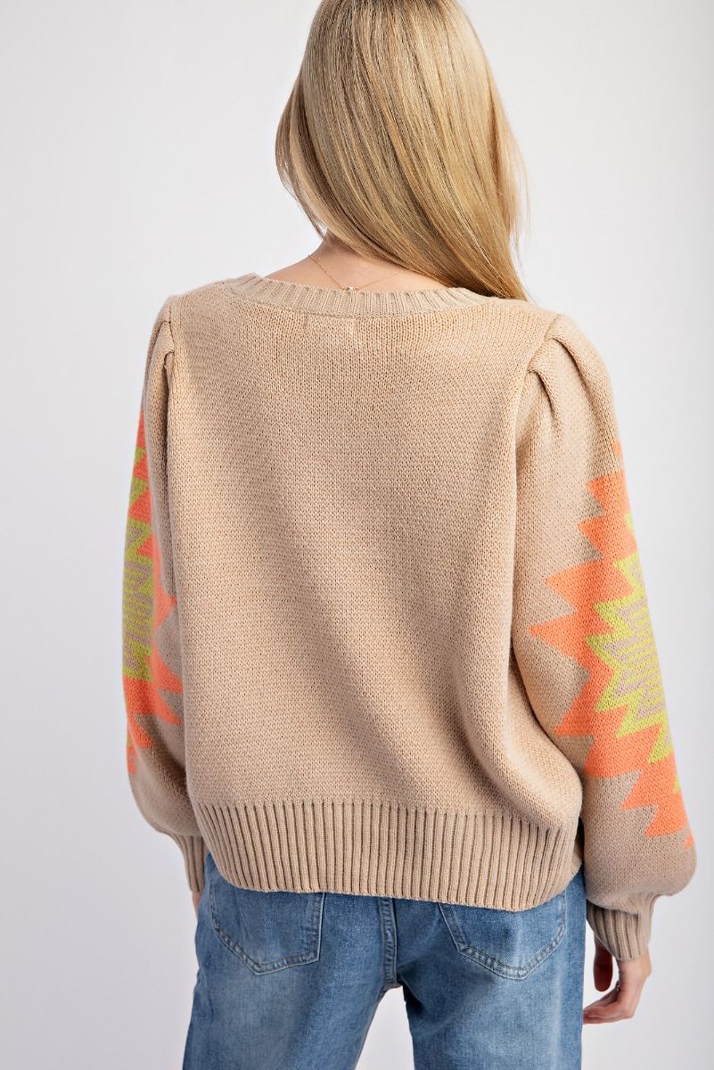 Easel GEO Pattern Knit Sweater