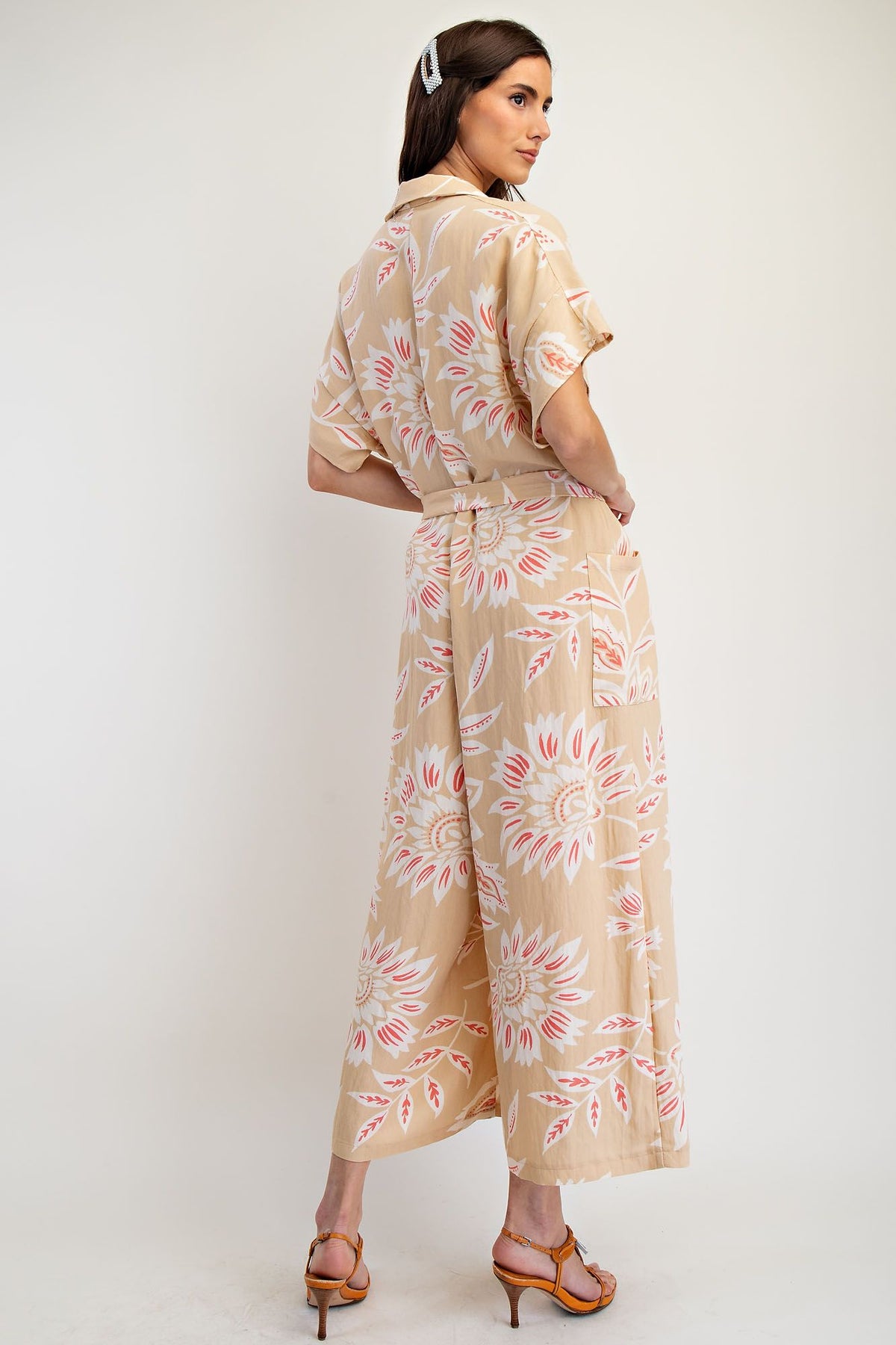 Easel Floral Printed Jumpsuit