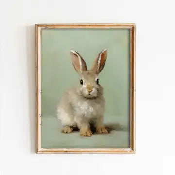 Cottontail Bunny on Green