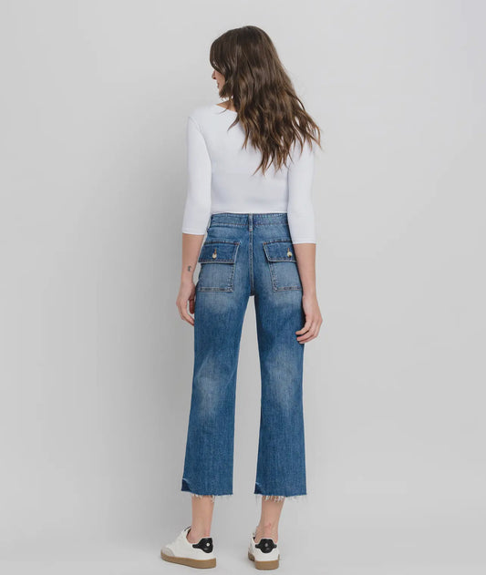 Crop Utility Pocket Jeans
