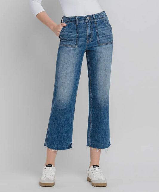 Crop Utility Pocket Jeans