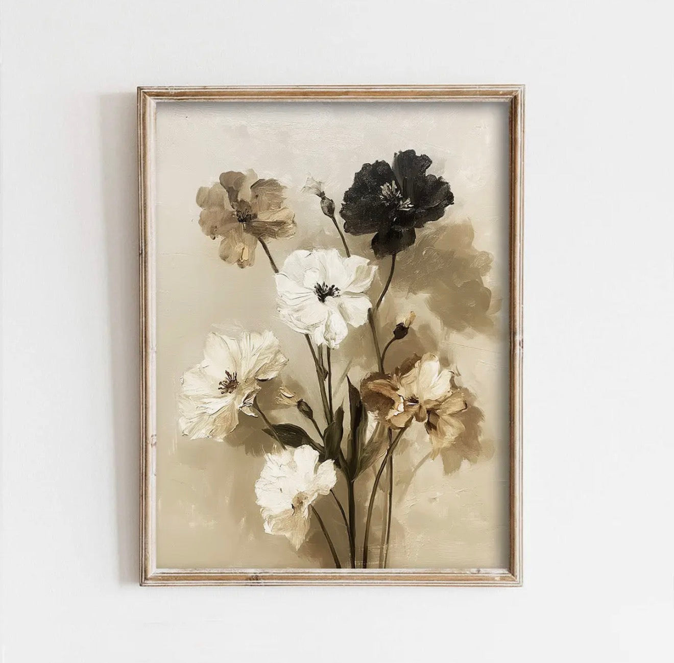 Tan, Black, and Beige Neutral Victorian Bouquet