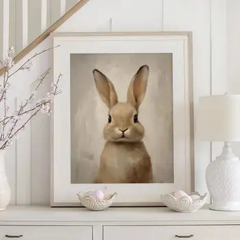 Vintage Bunny on Beige