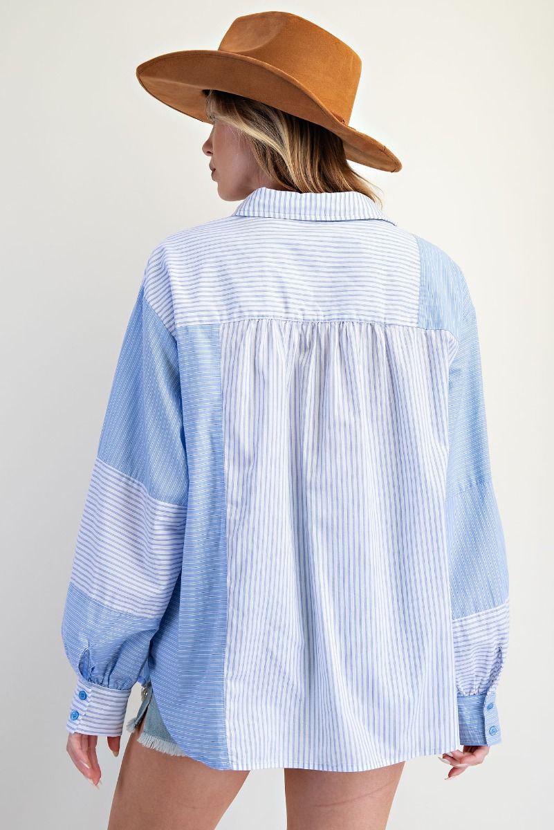 Easel Stripe Button Down Shirt