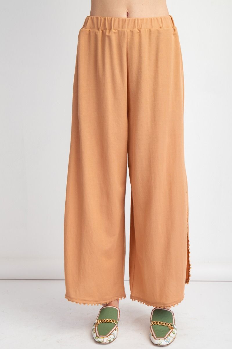 Easel Poly Linen Mini Tassel Pants