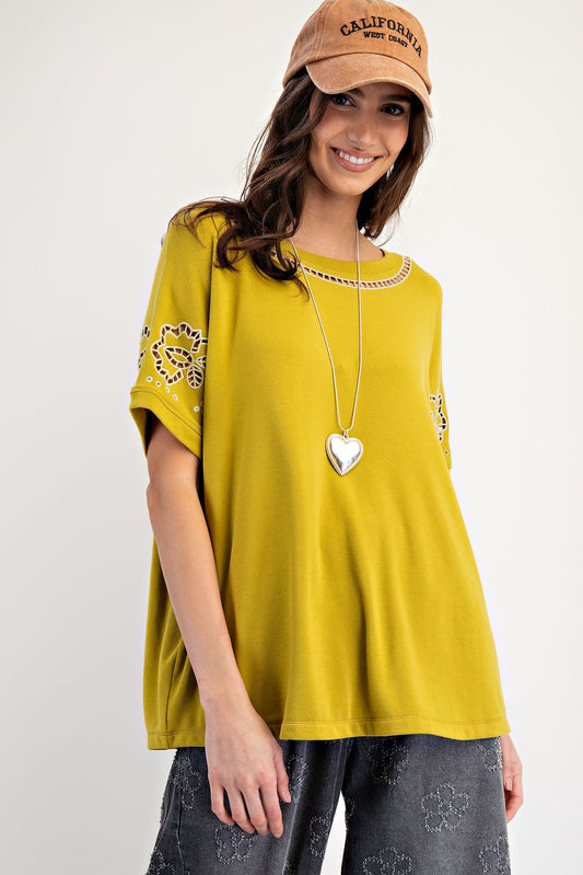 Eyelet Embroidered Top