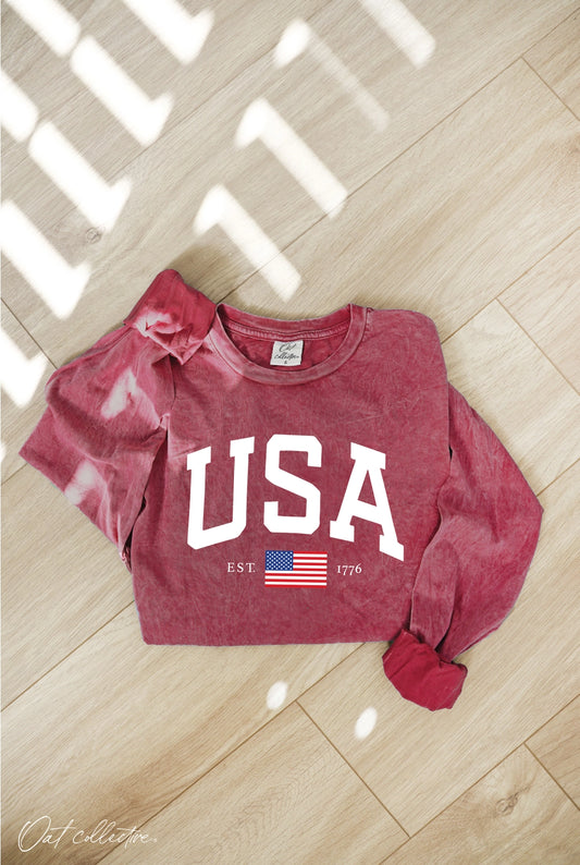USA Mineral Washed Long Sleeve