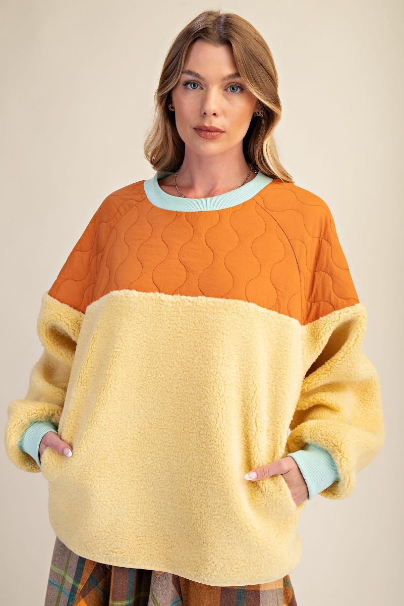 Easel Mix Fleece Pullover