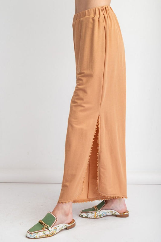 Easel Poly Linen Mini Tassel Pants