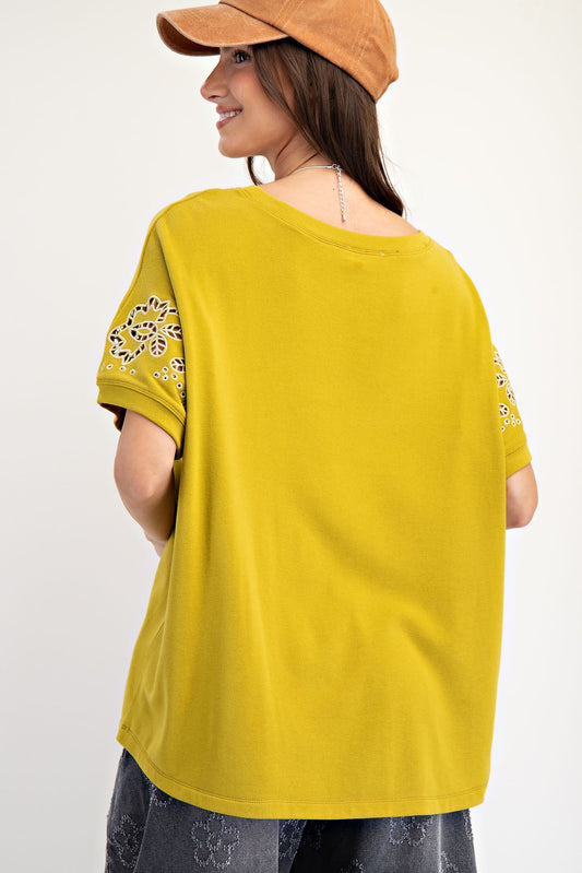 Eyelet Embroidered Top