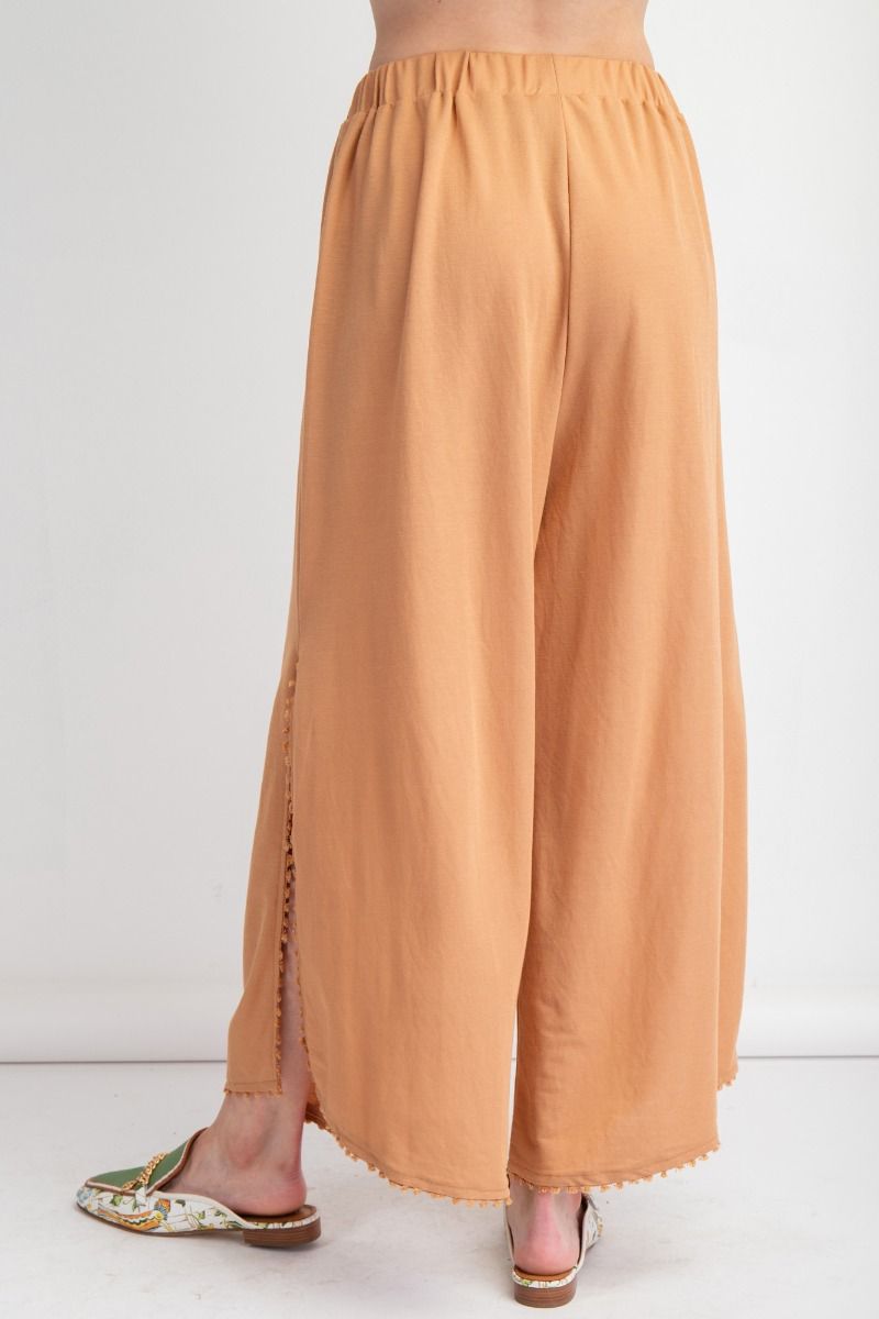 Easel Poly Linen Mini Tassel Pants