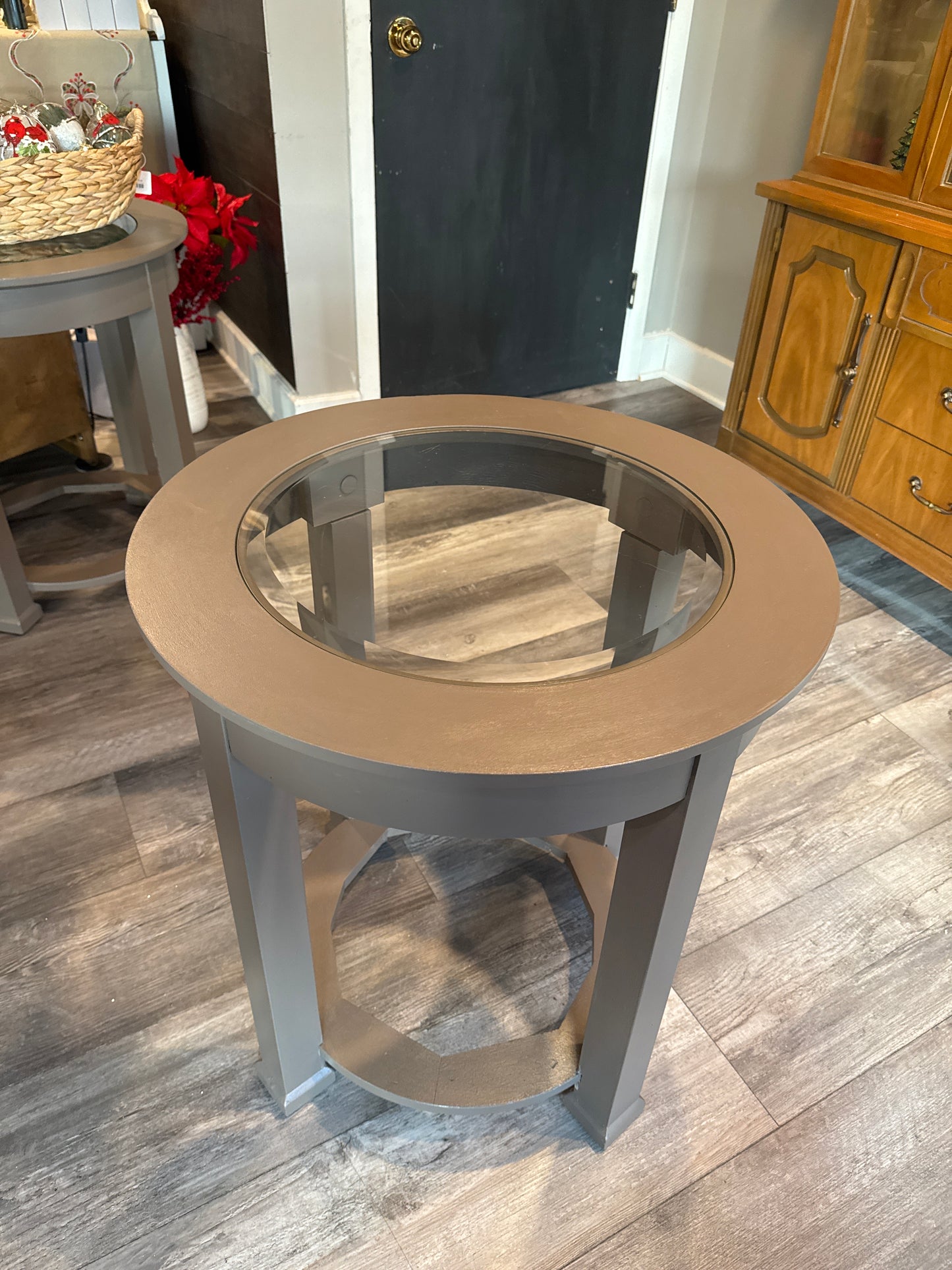 Glass top side table