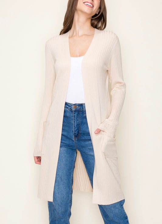 Ribbed Duster - Oatmeal