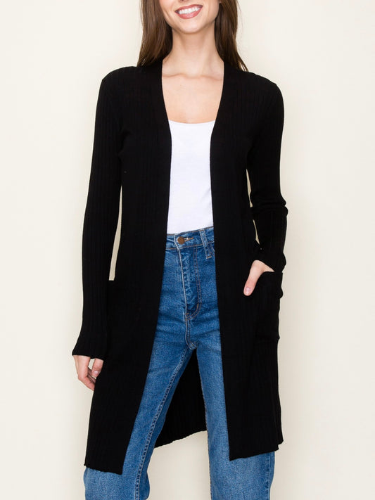 Ribbed Duster - Black