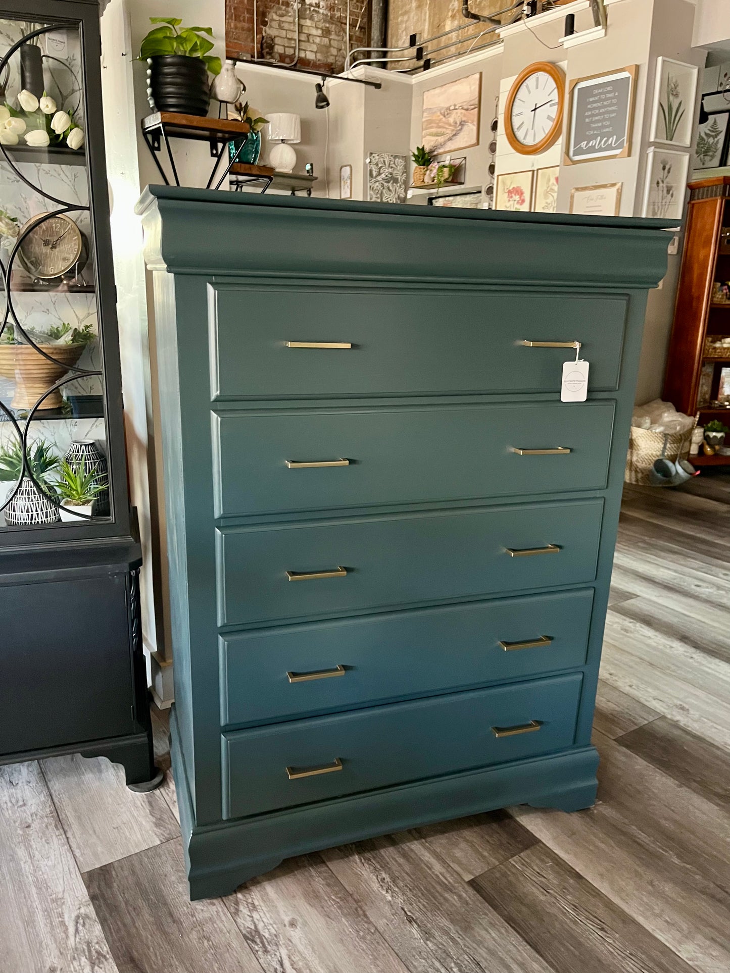 Dark Blue Six Drawer Dresser