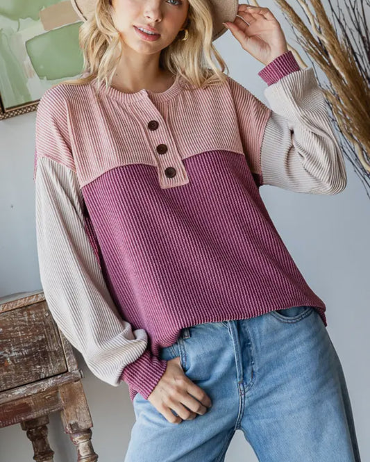 Button Color Block - Marsala