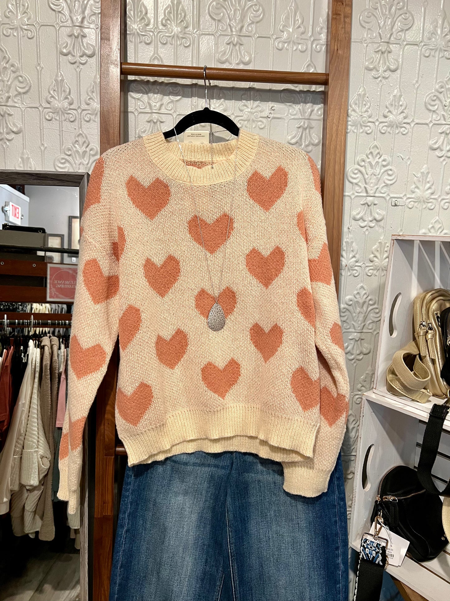 Pink Heart Sweater