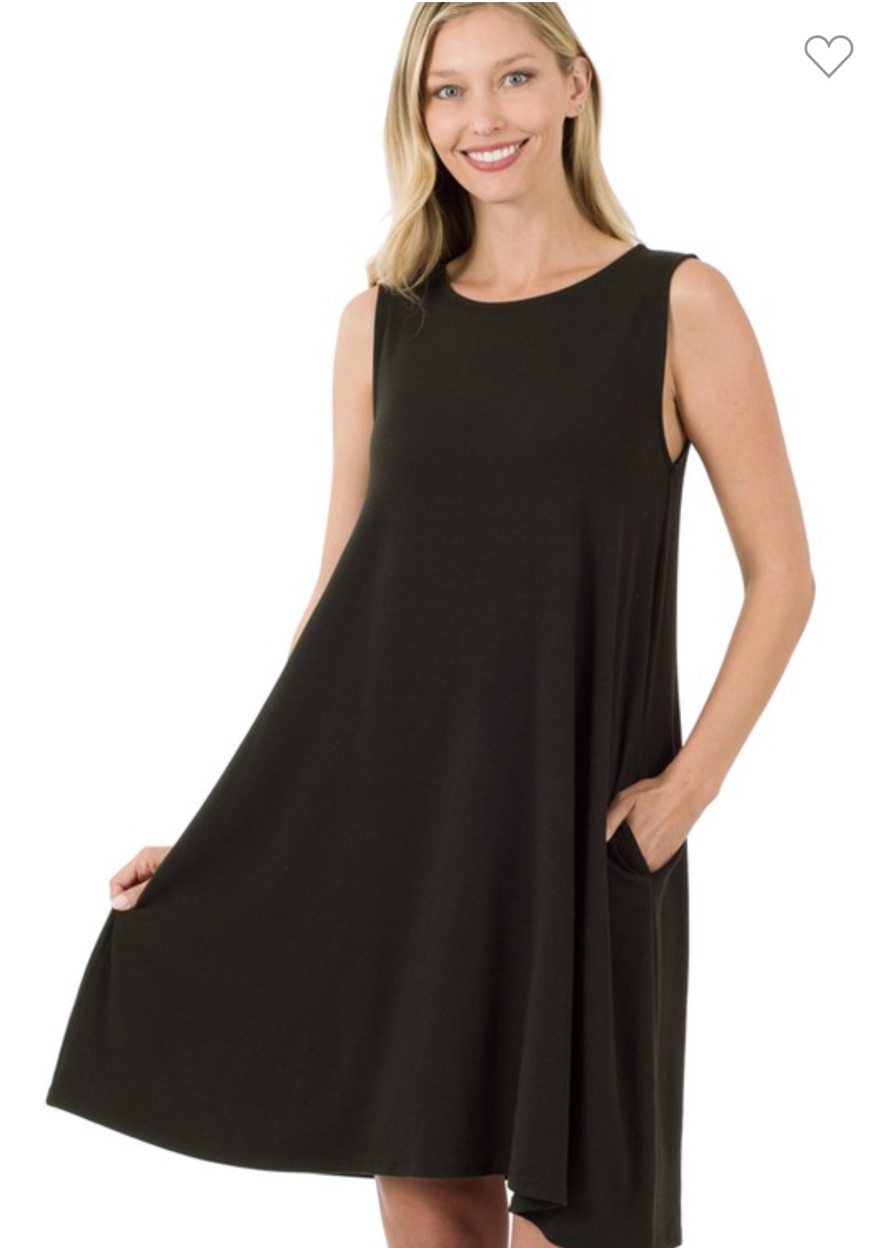 Sleeveless Flare Dress - Black