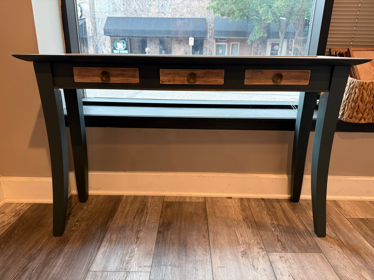 Green & Natural Console Table