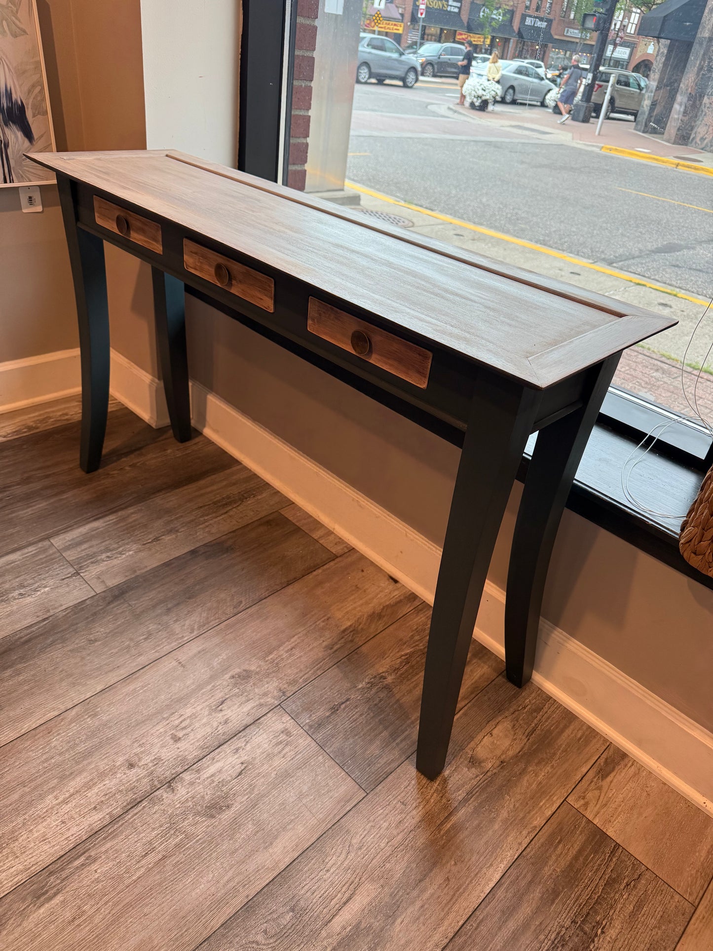 Green & Natural Console Table