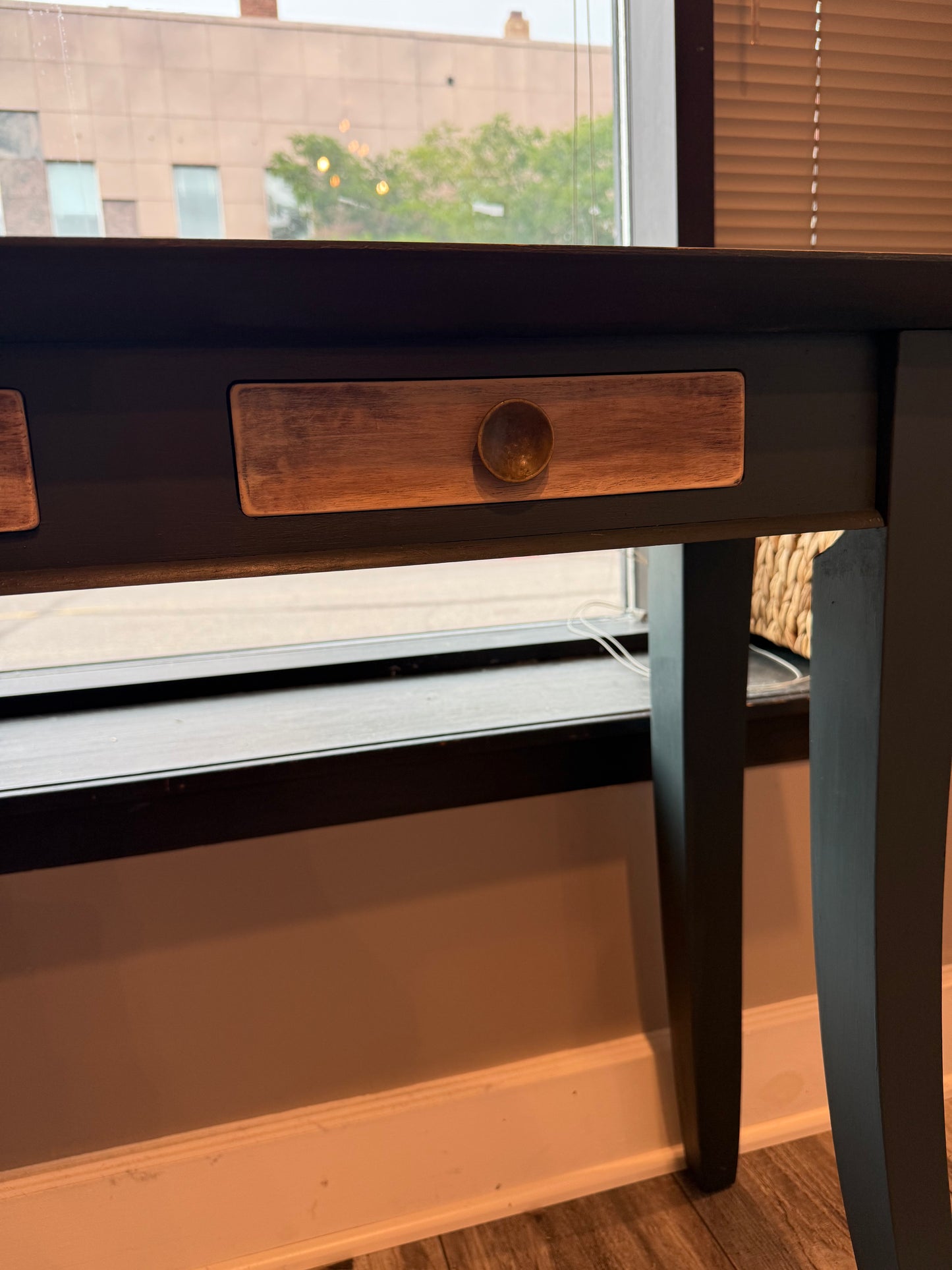 Green & Natural Console Table