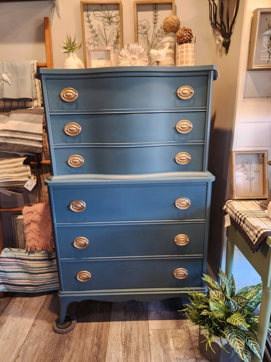 Blue Tallboy Dresser