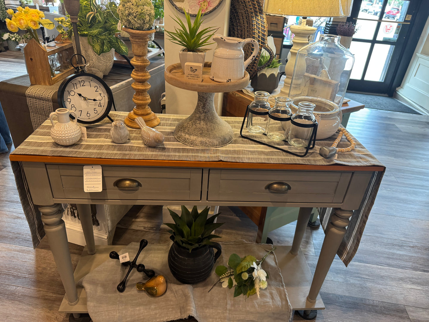 French Linen Sofa Table