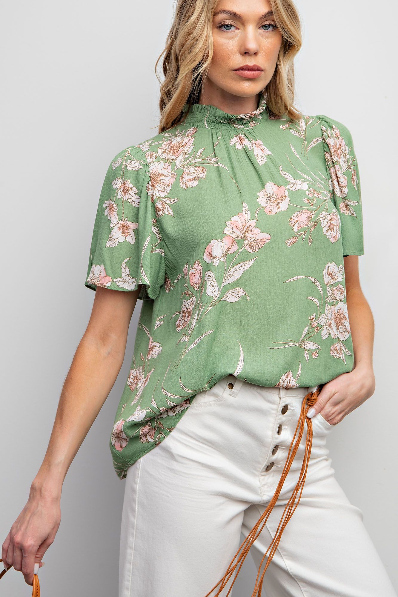 Easel Floral Printed Top