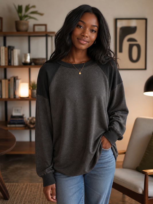 Textured Knit - Charcoal