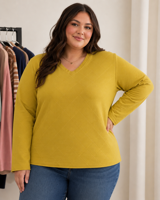 Easel Long Sleeve Quilted Top