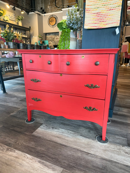 Fort York Red Bow Front Dresser