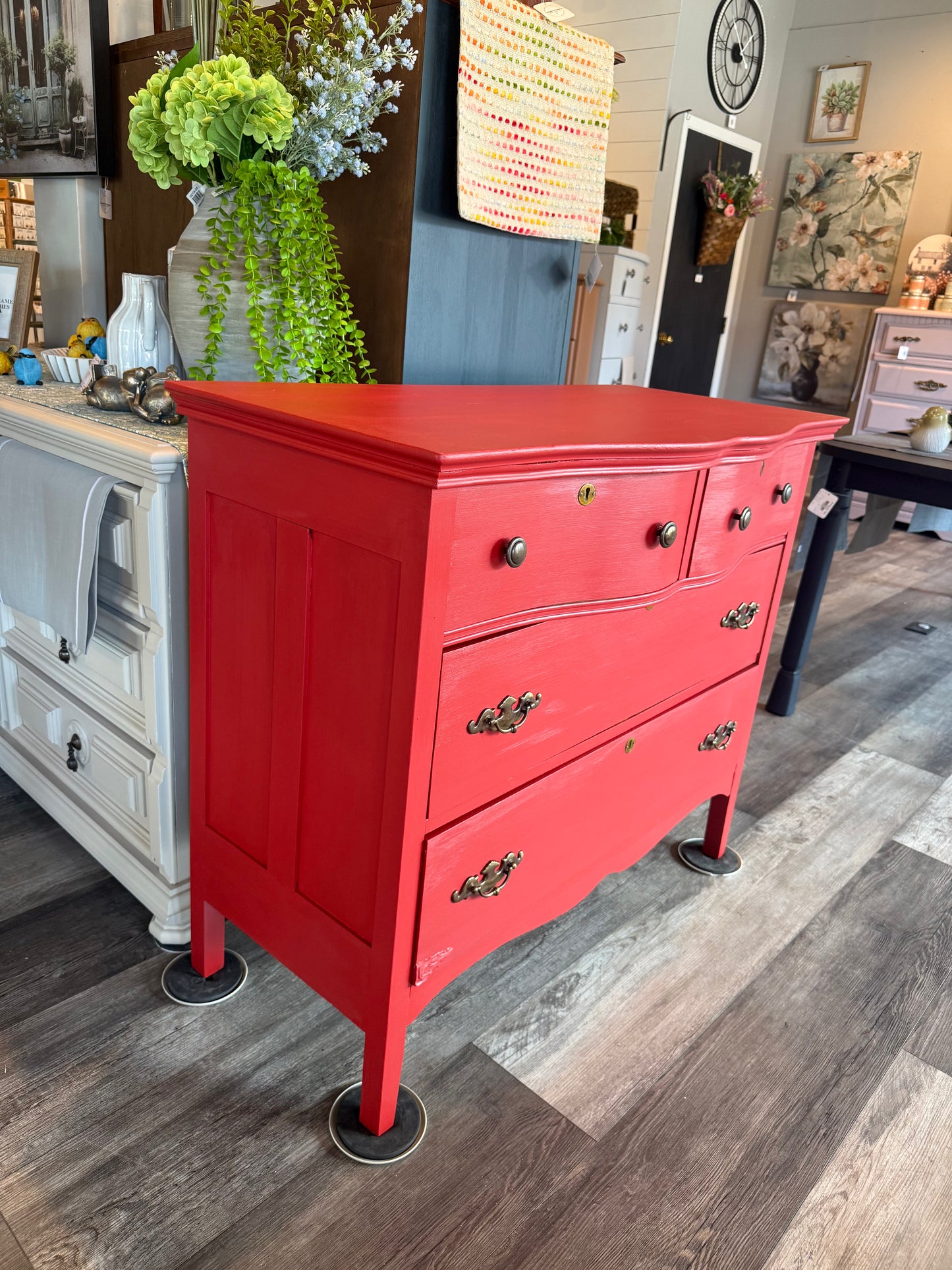 Fort York Red Bow Front Dresser