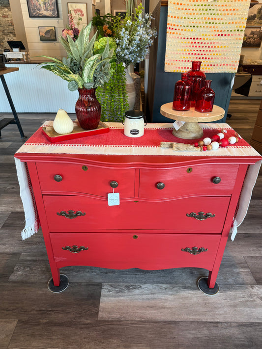 Fort York Red Bow Front Dresser