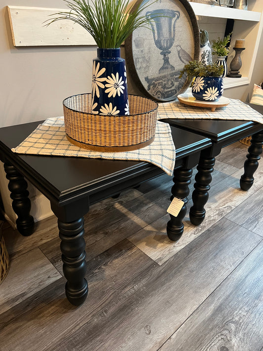 Pair of black end tables