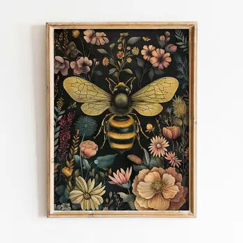 Queen Bee & Flowers