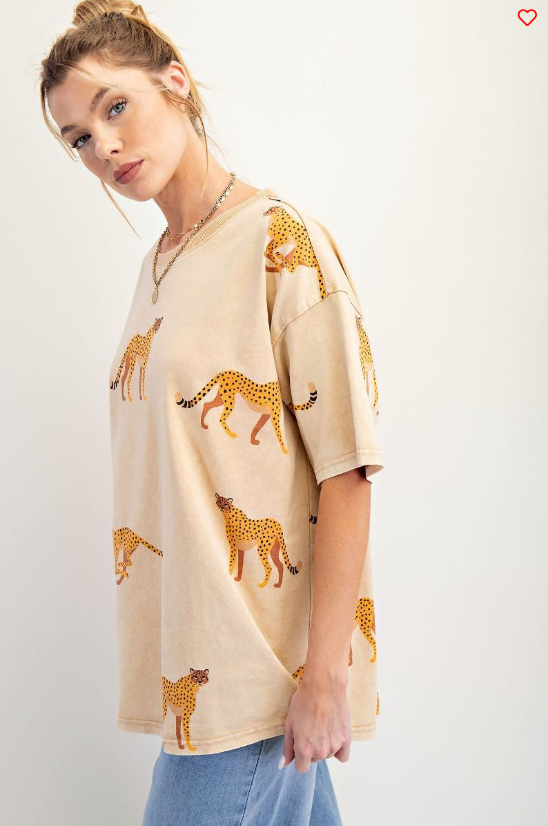Cheetah Print Jersey Top