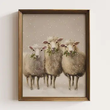 Three Winter Sheep