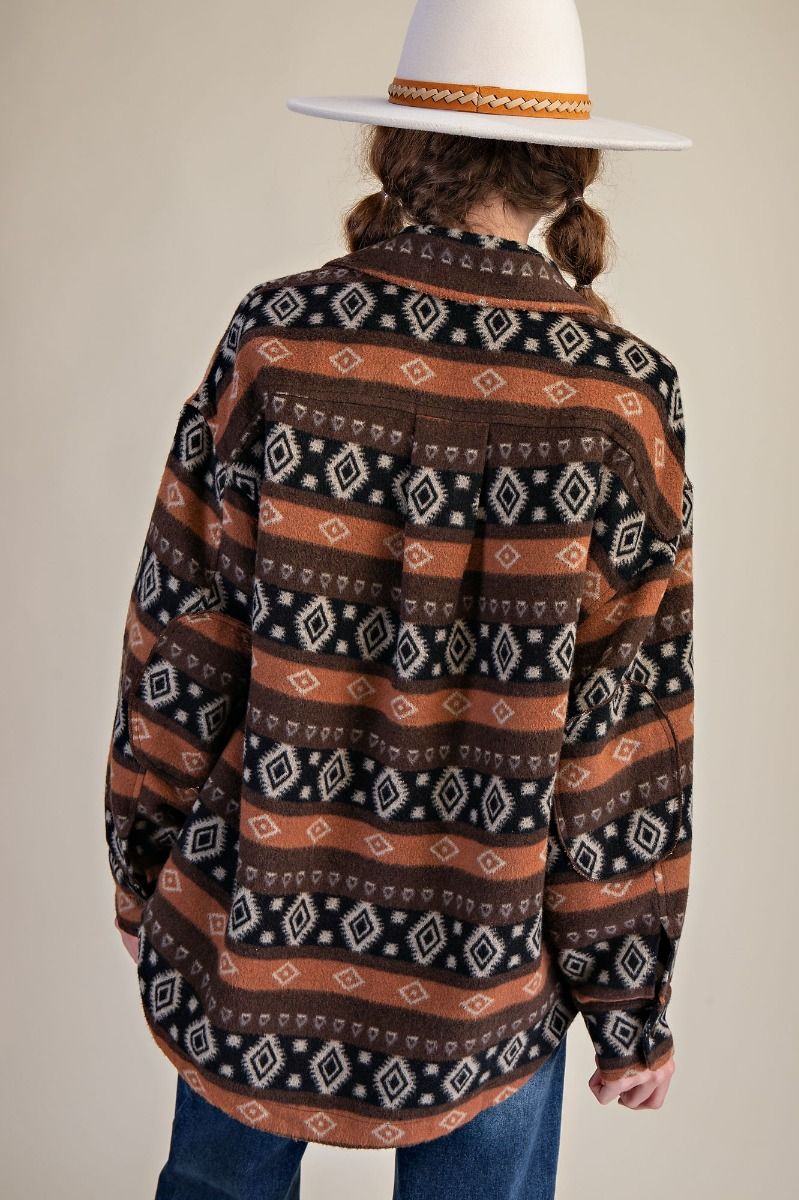 Easel Mocha Patterned Jacket