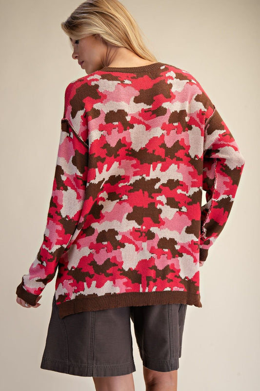 Easel Camo Knit Sweater