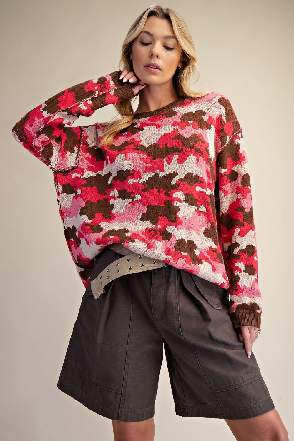Easel Camo Knit Sweater