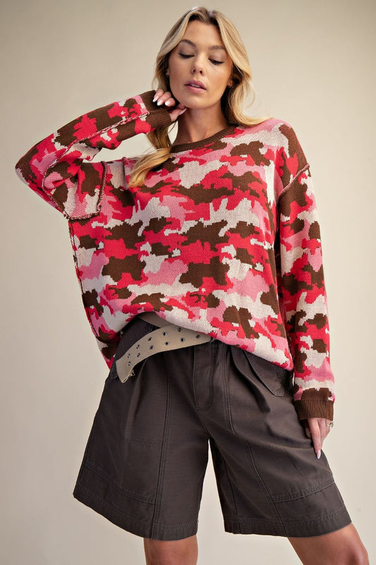 Easel Camo Knit Sweater