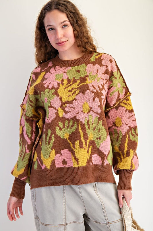 Easel Floral Sweater