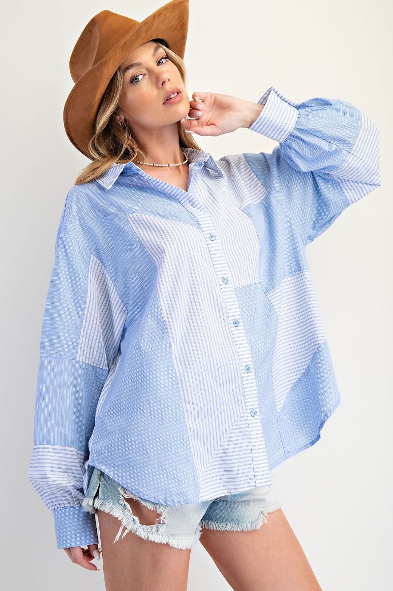 Easel Stripe Button Down Shirt