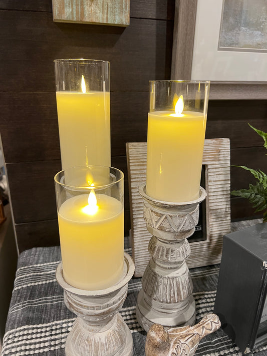 Flameless LED Pillar Set